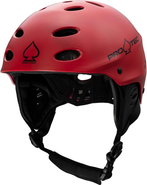 Pro-Tec Ace Wake Helm L (58-60 cm), Wassersporthelm, ideal für Wakeboard, Kajak, Rafting, Kitesurfen, matt rot