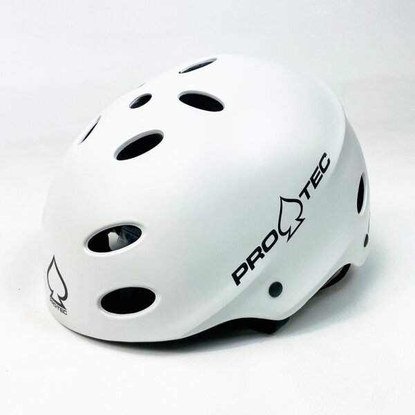 Pro-Tec Ace Wake Helm M 56-58 cm, Wassersporthelm für Wakeboard, Kajak, Wildwasser, Kitesurfen, Farbe Satin Weiß