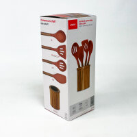 Livoo MES153 Küchenutensilien Set, 5-teilig, orange, hitzebeständig, ergonomische Griffe, spülmaschinengeeignet