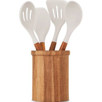 Küchenutensilien-Set 5-teilig, Akazienholz-Topf,...