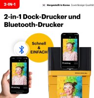 Kodak D600 photo printer, mobile dye-sublimation printer, incl. paper & ink cartridges, yellow