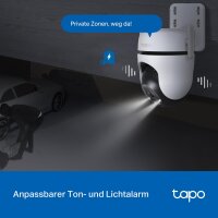 TP-Link Tapo C520WS Outdoor Camera, 2K 4MP, 360° Pan/Tilt, Starlight Night Vision, IP66, AI Detection, Local & Cloud Storage, App Control