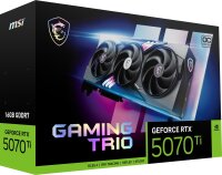 MSI GeForce RTX 5070 Ti Gaming Trio OC Plus graphics card, 16GB GDDR7, PCIe 5.0, Boost 2572 MHz, HDMI 2.1b, DisplayPort 2.1b