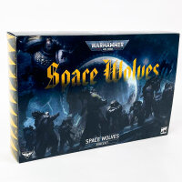 Games Workshop Warhammer 40,000 Space Wolves Army Set 2025, limited collectors box with miniatures, codex, cards, German, tabletop kit