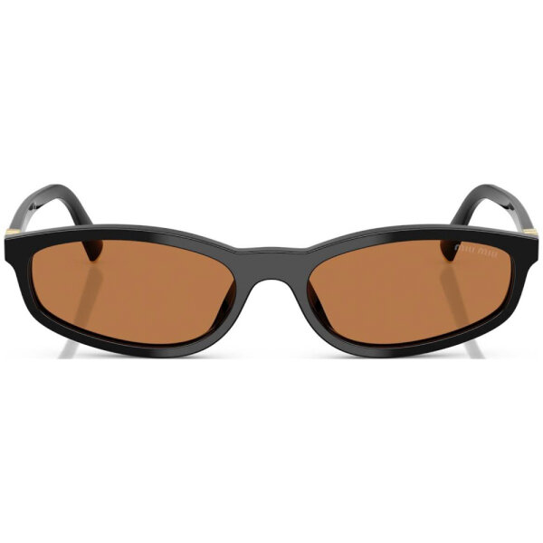 Miu Miu OMU A06S 16K10I Womens Sunglasses, Black, Brown Lenses, Size 54/17, Elegant Design