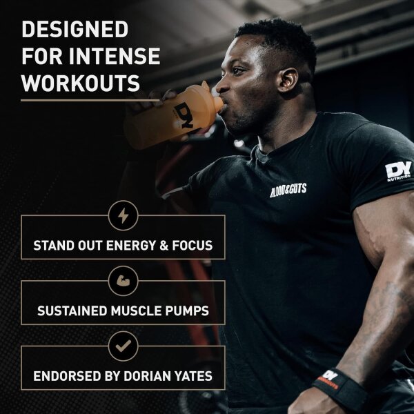 Dorian Yates Nutrition Blood & Guts 380g Pre-Workout-Booster Birne-Kiwi mit Arginin und Citrullin