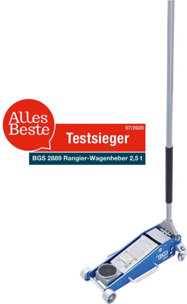 BGS Wagenheber 2,5t, hydraulisch, Aluminium-Stahl, flach, Schnellhub, Rangierheber