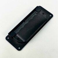 Schwarzer Schalen-Klappgriff 17x6,5 cm, robustes Metall, versenkbar, ideal für Möbel, Kisten, Transportboxen