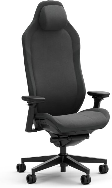 Fractal Design Refine Gaming Chair, ergonomic, 4D armrests, high backrest, lumbar support, dark fabric cover