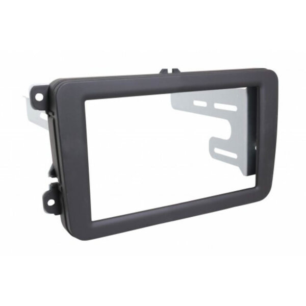 Radioblende 2DIN Rubber Touch, Modell 002.099P2-0, passend für VW, SEAT, Skoda, matt-schwarz, hochwertiges Kunststoff, einfache Montage