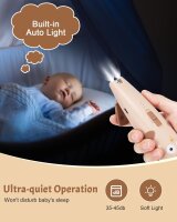 Lictin ABLINN0105 Electric Baby Nail File, 6 Attachments, LED Light, USB Charging, Brown, for Newborns