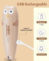 Lictin ABLINN0105 Electric Baby Nail File, 6 Attachments, LED Light, USB Charging, Brown, for Newborns