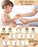 Lictin ABLINN0105 Electric Baby Nail File, 6 Attachments, LED Light, USB Charging, Brown, for Newborns