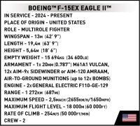 COBI 5900, Flugzeugmodell, Armed Forces Boeing F-15EX Eagle II, detailgetreues Bauset, bewegliche Teile, Sammlerstück