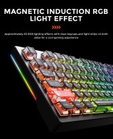 DAREU EK75RT Gaming Keyboard, QWERTY UK, 75% Tenkeyless, Hall-effect magnetic switches, Rapid Trigger, RGB, rotary dial, adjustable actuation