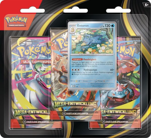 Pokémon Trading Card Game 10-10050-103, 3-pack Mega Evolution, Golduck, 1 Holo Promo Card & 3 Booster Packs