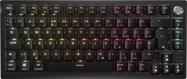 Corsair K65 Plus Wireless, CH-91D441F-UK, Gaming-Tastatur, 75% Layout, QWERTY UK, RGB, Hot-Swap, MLX Fusion Tactile Switches, PBT Keycaps, Schwarz