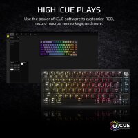 Corsair K65 Plus Wireless, CH-91D441F-UK, Gaming-Tastatur, 75% Layout, QWERTY UK, RGB, Hot-Swap, MLX Fusion Tactile Switches, PBT Keycaps, Schwarz