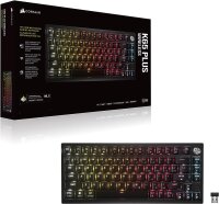 Corsair K65 Plus Wireless, CH-91D441F-UK, Gaming-Tastatur, 75% Layout, QWERTY UK, RGB, Hot-Swap, MLX Fusion Tactile Switches, PBT Keycaps, Schwarz