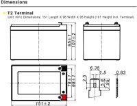 SUN Battery SB12-12LV0 12V 12Ah AGM lead-acid battery, VdS-certified, maintenance-free, rechargeable
