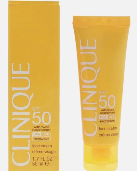 Clinique 6NH7 Sun Face Cream SPF 50, 50ml, Gesichts-Sonnenschutz, hoher UV-Schutz, feuchtigkeitsspendend