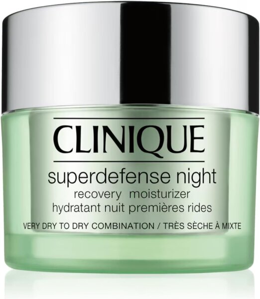 Clinique Superdefense Night Recovery Moisturizer, anti-aging night cream, regenerating, firming, moisturizing, for all skin types