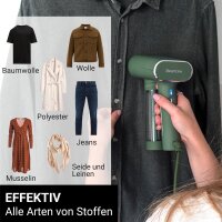 SteamOne EUNS150G Reise-Dampfglätter, 2000W, 30g/Min, 8 Min Laufzeit, 150ml Tank, 3m Kabel, 30 Sek Aufheizzeit, entfernt 99,99% Keime