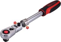KS Tools 914.1220 Umschaltknarre 1/2", teleskopierbar, Gelenk, 72 Zähne, SlimPOWER, Ratsche