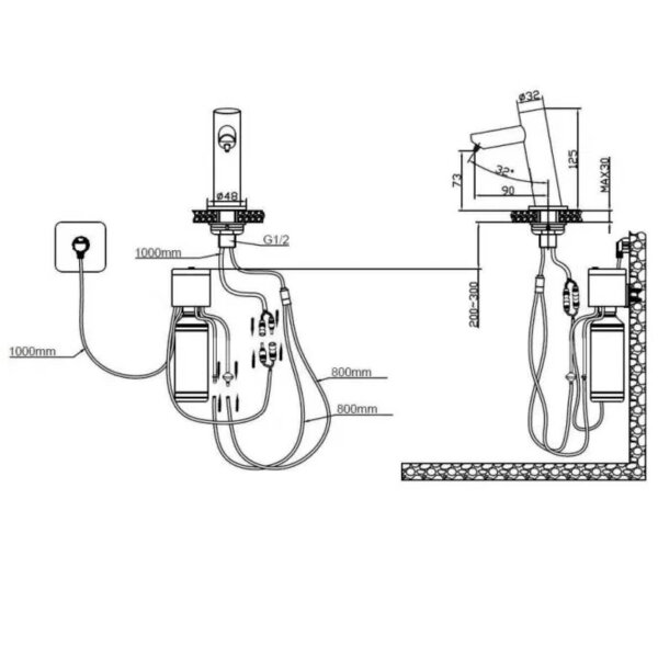 Nofer 03113.B, automatischer Seifenspender, Einbau auf Arbeitsplatte, glänzend verchromt, berührungslos, Flüssigseife