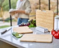 Joseph Joseph Nest Cutting Board Set, 3-piece, Bamboo, with Stand, Space-saving, Non-slip, Model 60236