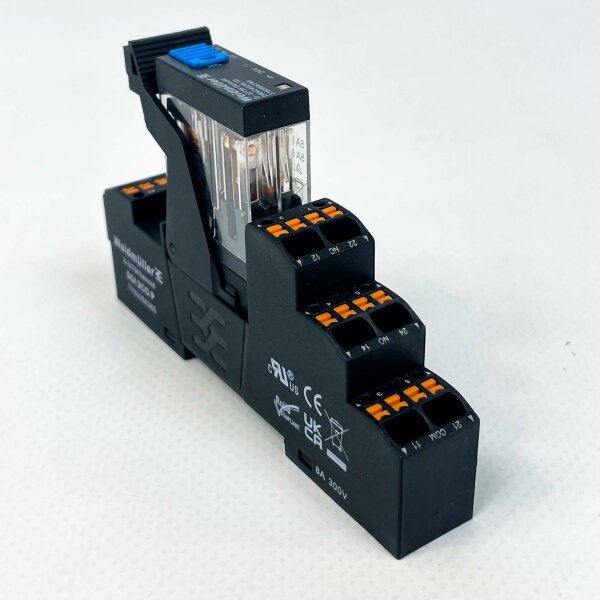 Weidmüller DRIKITP 24VDC 2CO LD/PB relay module, 10 pieces, 24V DC, 2 changeover contacts, max. 5A switching current