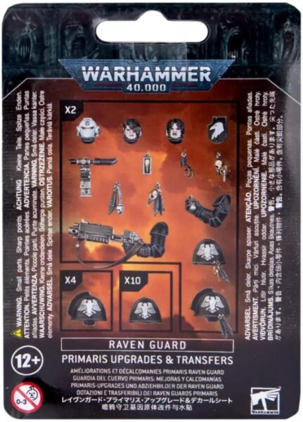 Warhammer 40K, 55-13, Miniature, Raven Guard Primaris Upgrade Set with Decals