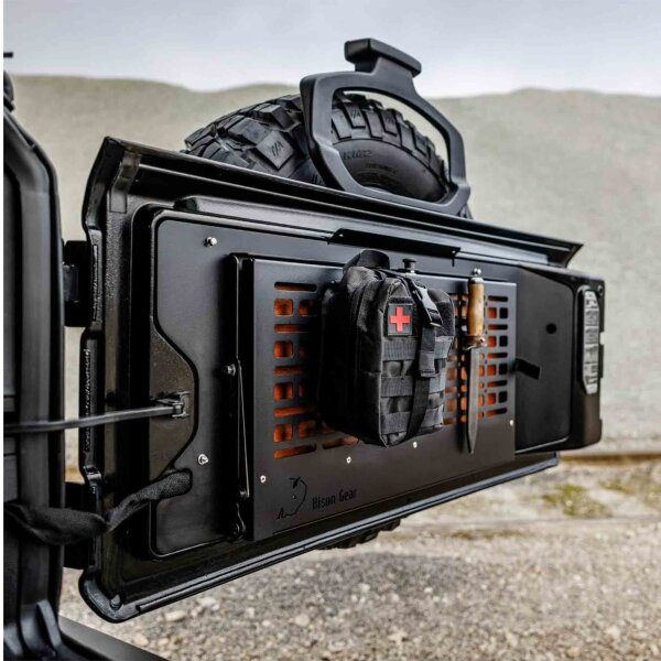 Bison Gear TBL-63 Folding Tailgate Table for Jeep Wrangler, robust, space-saving, easy installation