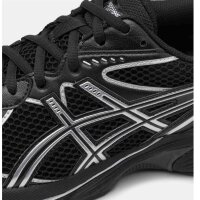 ASICS GT 2160 Unisex Low-Top Sneakers, Size 39, Black/Pure Silver, breathable, cushioned sole, retro design