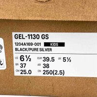 ASICS GEL-1130 GS, Kinder Sneaker, Größe 39.5, Schwarz/Reinsilber, atmungsaktiv, gepolsterte Sohle