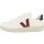 Veja V-12 Unisex Sneakers, Leather, Model Marsala Nautico, Size 40, Color White/Red/Black, Extra White, Sustainable Materials