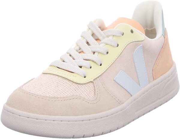 Veja V-10 Suede Damen Sneaker, Größe 36, Wildleder, Farbe Sable Menthol Multico, nachhaltige Materialien