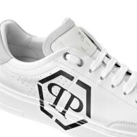 Philipp Plein Carson Hexagon Herren Sneaker, Low-Top, Weiß/Schwarz, Größe 41, sportlich, Logo-Details