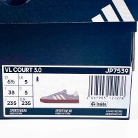 adidas VL Court 3.0 Damen Sneaker, Größe 38, Freizeitschuhe, grau, sportliches Design, bequeme Passform
