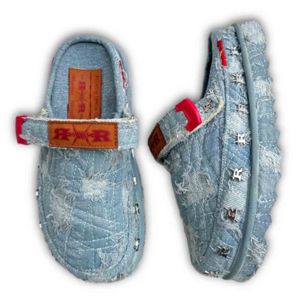 Redrum Boro Denim Mule, size 42, womens mules, jeans look, comfortable slip-on, trendy denim look