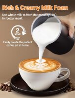 NWOUIIAY ALW-MF07 Electric Milk Frother 5-in-1, 600W, 350ml, Non-Stick, One-Click Operation, for Hot/Cold Milk, Latte, Cappuccino