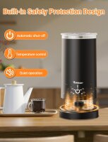 NWOUIIAY ALW-MF07 Electric Milk Frother 5-in-1, 600W, 350ml, Non-Stick, One-Click Operation, for Hot/Cold Milk, Latte, Cappuccino