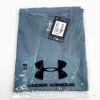 Under Armour Sportstyle Mens T-Shirt, size L, short-sleeved, logo print, breathable, Jasper Blue/Serpentine