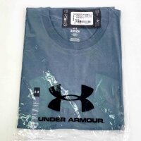 Under Armour Sportstyle Mens T-Shirt S, short-sleeved, logo print, breathable, color Jasper Blue/Serpentine