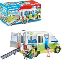 PLAYMOBIL City Life 71329 School Bus, toy bus with sliding door, folding ramp, space for 5 figures, ages 4+