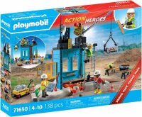 PLAYMOBIL 71650 Action Heroes Construction Site, Set with...