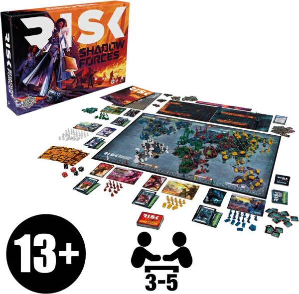 Risk: Shadow Forces Legacy board game, French, for 3-5 players, ages 13+, family game, strategy, Hasbro