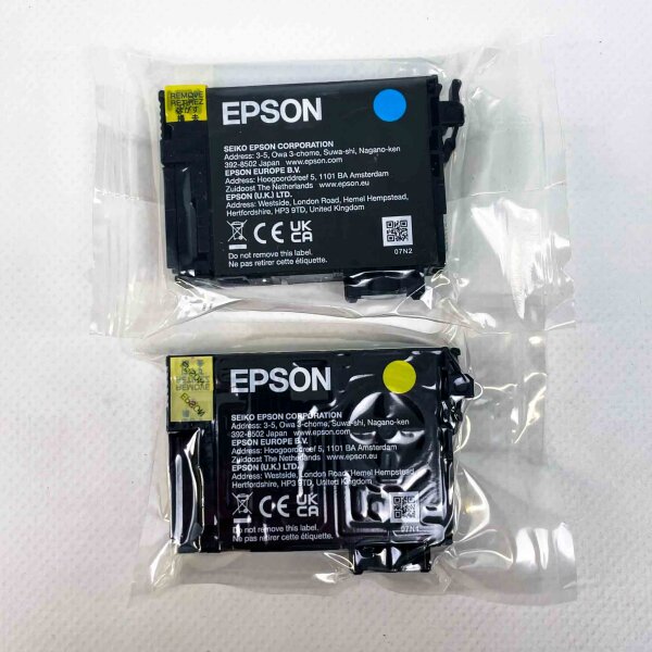 EPSON 603+ Yellow & Cyan Ink Cartridges, compatible with Expression Home, high yield, brilliant color prints
