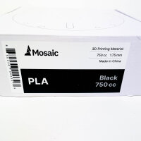Mosaic PLA Filament 1.75mm Black, 750cc, 3D Printer Filament, high dimensional accuracy, easy processing