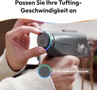 CLAWLAB H1 Tuftingpistole Set, elektrische Teppich-Tuftingmaschine, inkl. Tuftingstoff & Stanznadel, Komplett-Starterset